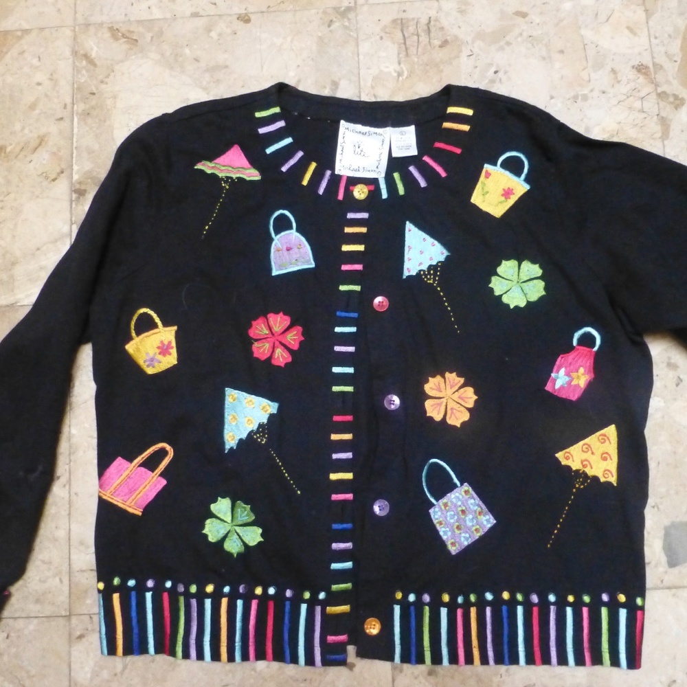 Michael Simon sweater colorful flowers pu… - Picture 3 of 4